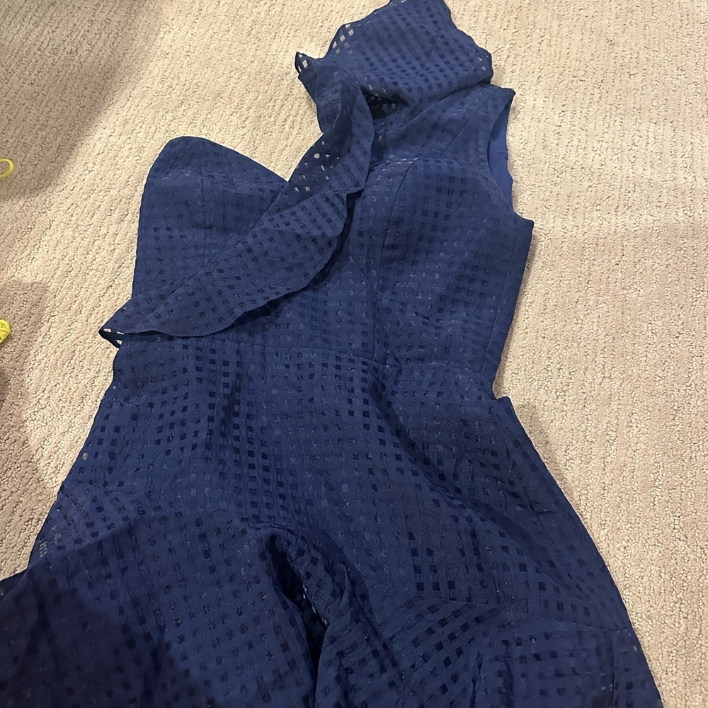 Amanda Uprichard Midnight Blue Textured Dress